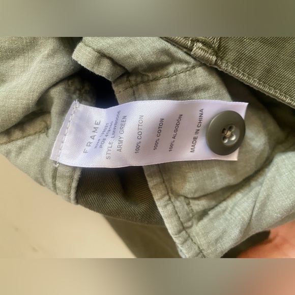 Like New Frame Denim Army Green Cotton Cargo Pants - Picture 4 of 4